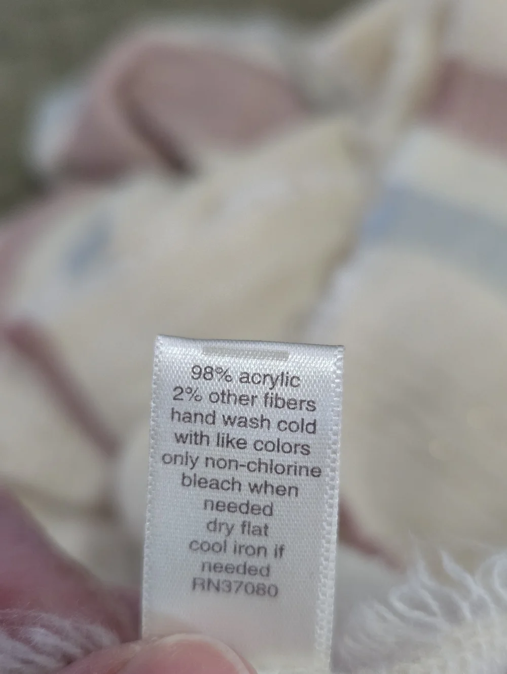 Cato Cream Wrap with Mauve and Light Blue Stripes